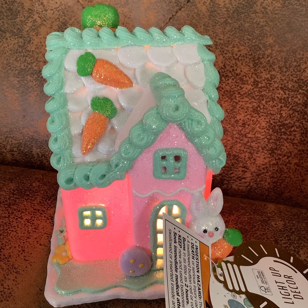 Pastel Easter Gingerbread House LED Decoration